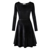 Clearlove Women's A-Line Velvet Dress Scoop Neck Slim Flowy Swing Solid Party Dress - 4 of 4