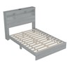 NicBex Queen Vintage Wood Platform Bed Frame with Storage Headboard and Charging Station,No Box Spring Needed,White/Walnut/Gray - 4 of 4
