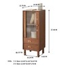 LIVAREEmlen (Coffee color) End Table for Living Room - Vintage Glass Door,2 Shelves,2 Drawers & Brass Handle for Entryway Kitchen Hallway TV Stand - 3 of 4