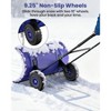 29" Steel Snow Pusher with Wheels, 5-Position Adjustable Blade & Height Handle, Back-Saving Driveway Snow Removal Tool - 4 of 4