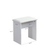 NicBex Vanity Desk with Mirror Small Vanity with Mirror, Compact Makeup Vanity with Drawer, 1pc Upholstered Stool for Apartment, White - 4 of 4