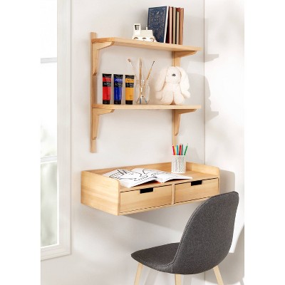 Meridien 24" Natural Poplar Floating Wall Shelf