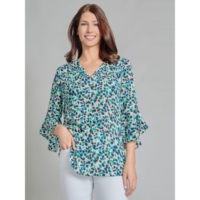 Jones New York Flutter Sleeve Blouse