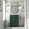 Vynxaria 24 inch Sage Green Single Sink Freestanding Bath Vanity with White Ceramic Top Two Soft Close Doors One Tip Out Drawer Adjustable Shelf - 4 of 4