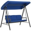 Resenkos 3-Person Swing Chair, Adjustable Canopy, Easy-Clean Cushions, Outdoor Porch Garden Backyard Relaxation， - 2 of 4