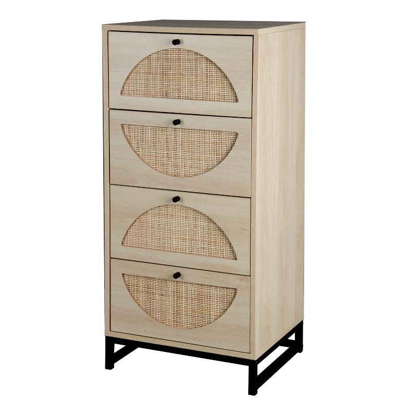 Set of 2, Natural Rattan Cabinets with 4 Drawers - ModernLuxe, 5 of 10