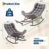 Oversized Rocking Chair with Footrest, Upholstered Lounge Chair with Metal Frame, Patio Reclining Chair for Patio Backyard Bedroom Garden - 2 of 4