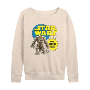 Women's - Star Wars - Rancor Action Figure Lightweight French Terry Wide Neck Long Sleeve Shirt - 1 of 4