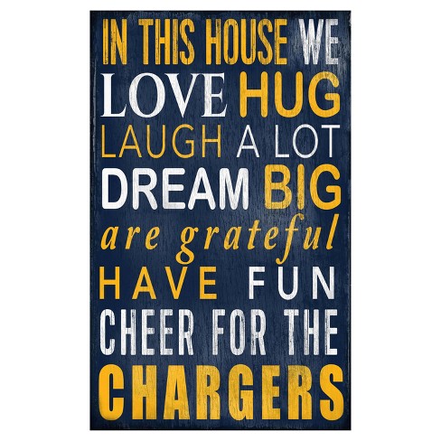 Los Angeles Chargers Round Distressed Sign