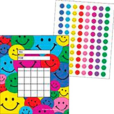 Teacher Created Resources Colorful Incentive Charts with Mini Stickers, Happy Faces, 5-1/4 x 6 inches