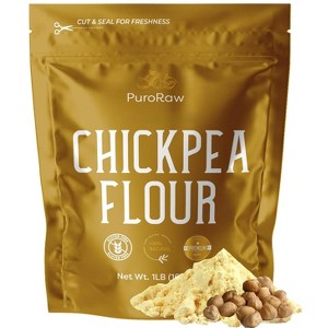 PuroRaw Chickpea Flour 1 lb. Gluten Free Garbanzo Bean Flour, All Natural, Gram Besan Flour for Baking and Cooking. - 1 of 4