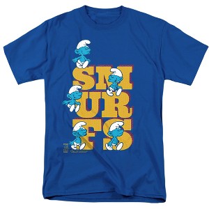 Smurfs Original Smurfs Big Letters Adult T-Shirt Royal - 1 of 4