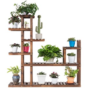 7-Tier Flower Wood Stand Plant Display Rack Multifunctional Storage Shelf - 1 of 4