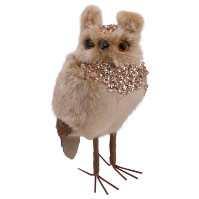 Northlight Standing Sequin Owl Christmas Figurine - 6" - Brown