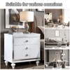 NicBex Contemporary Nightstand with Mirror Frame Accents Bedside Table with 2 Drawers and 1 Hidden Drawer End Table for Living Room, Bedroom - 4 of 4