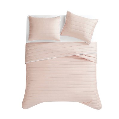 Christian Siriano 2pc Twin/Twin Extra Long Cotton Sateen Quilt Set Blush — фото 2