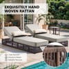 Buenhomino Patio Lounge Chair Set - Outdoor Wicker Chaise Lounge with Adjustable Backrest & Side Table, 5-inch Thick Cushion for Backyard, Poolside - 4 of 4