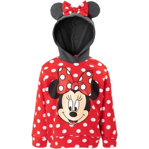 Disney Minnie Mouse Girls Fleece Crossover Hoodie Toddler - 1 of 4