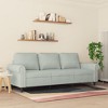 vidaXL Light Grey 3-Seater Sofa in Velvet - Modern Design, Plush Comfort, Durable Metal Frame, Thickly Padded for Living Room or Office - 2 of 4