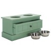 Boomer Double Pet Feeder W/ Drawer - Removable Stainless Steal Bowls - Cat/Dog - PET5701 - Safavieh Pets - 4 of 4