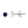 Silver Bezel Set 3.5mm Created Gemstone Solitaire Stud Earrings - 3 of 4