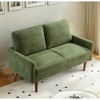 56" Velvet European Style 2-Seater Loveseat Sofa for Living Room, Apartment or Office with Sleek Design, Modern Vintage Flair - 2 of 4