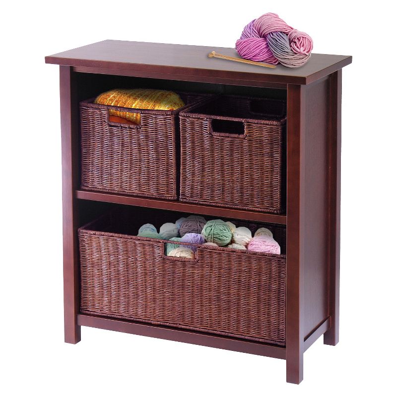 30" Storage Shelf with Baskets - Walnut - Winsome, 3 of 5