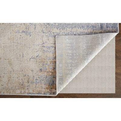Laina 2' x 3' Blue and Tan Abstract Synthetic Area Rug