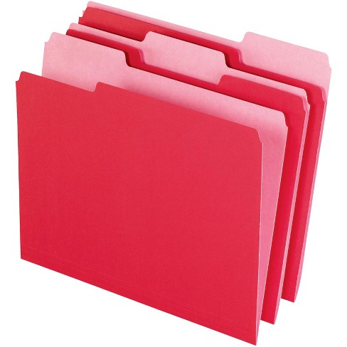 1/3 Cut Letter Size 5 Colors Set of 5 Pendaflex Two-Tone Color File Folders