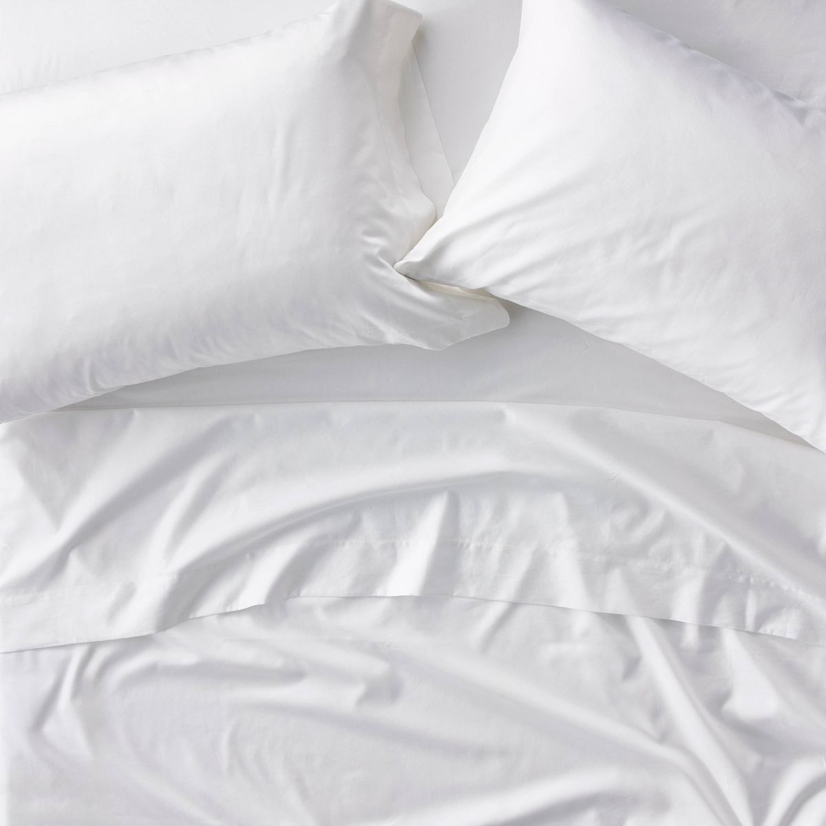 Queen 600 Thread Count Sateen Sheet Set White - Casaluna™