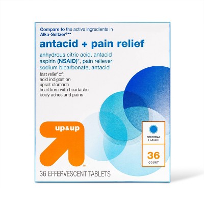 Effervescent Antacid & Pain Relief Tablets - 36ct - up & up™