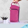 Enday Big Capacity Pencil Case, 3 Compartments Pencil Bags With Zipper,  Pink : Target