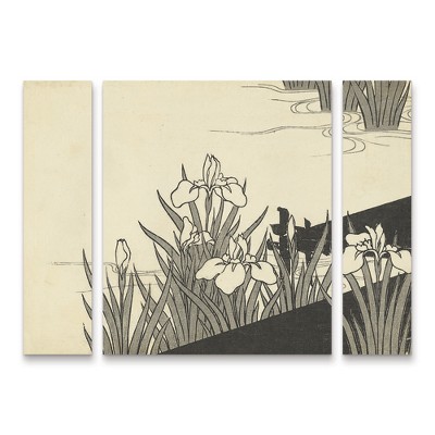 Trademark Fine Art Unknown  Japanese Irises A 3 Piece Panel Set Art