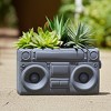 Retro Boombox Planter Pots For Home Decor - Stylish Trendy Pots For Plants Or A Unique Eye-Catching Plant Stand Indoor - 7", Gray - 4 of 4