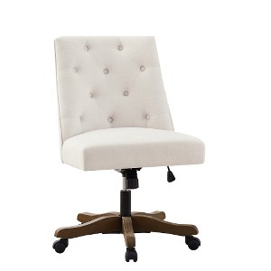 SYFERLORY Upholstered Swivel Desk Chair, Armless Home Office Chair ,Beige - 1 of 1