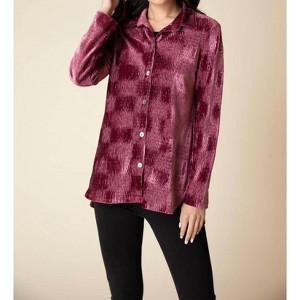 Women's Crinkle Velvet Tunic Top - habitat - 1 of 3