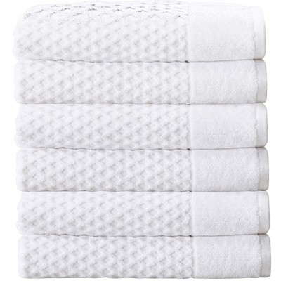 100% Cotton Quick-dry Diamond Textured Bath Towel Set (hand Towel (6-pack),  Copper) - Great Bay Home : Target