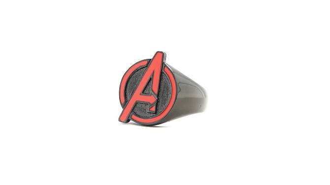 Men&#39;s Marvel Avengers Stainless Steel Logo Ring - Black, 2 of 4, play video