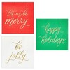 Juvale 102-Pack Christmas Napkins, 3-Ply Disposable Paper Tableware for Holiday Party Supplies, Cocktails, Gold Foil Design, 3 Colors, 5x5 In - 3 of 4