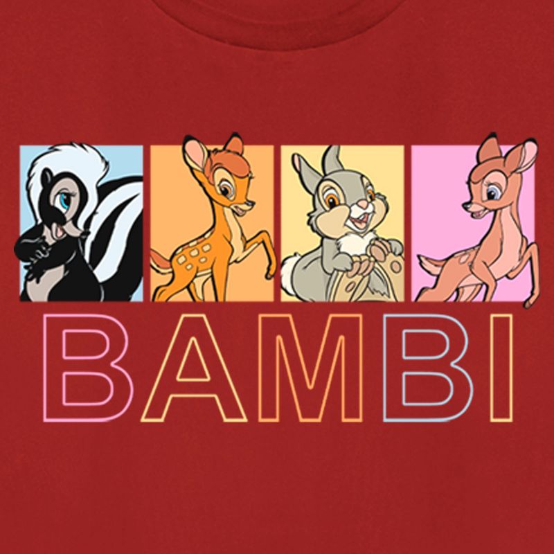 Women's Bambi Faline, Thumper & Flower Character Boxes T-Shirt, 2 of 5