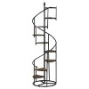 69-inch 8-shelf Staircase Bookshelf Rustic Brown Unique Black Spiral Design Rustic and Industrial Piece Heavy Gauge Steel Frame 1pc - 3 of 4