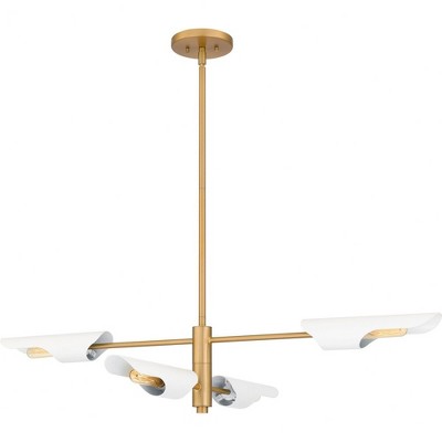 Quoizel Lighting Leoni 4 - Light Chandelier in  Brushed Weathered Brass