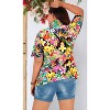 HAPPY BAY Women's Button Down Blouses Floral Summer Shirt Blouse Short Sleeve Vacation Dress Tee Hawaiian Shirts Coverup Tank Top Women - 3 of 4