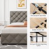 Full/Queen Size Upholstered Bed Frame with Adjustable Headboard and 4 Storage Drawers, Platform Bed with Wooden Slats Support - 4 of 4