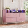Dresser for Bedroom with 5 Drawers, 47 in Wide Chest of Drawers with Charging Station - 2 of 4