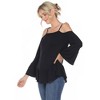 Women's Cold Shoulder Ruffle Sleeve Top - White Mark - 2 of 4