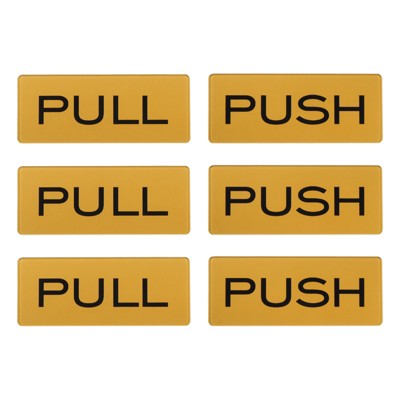Unique Bargains Acrylic Self-Adhesive Decor Home Push Pull Door Sign 3 Pairs