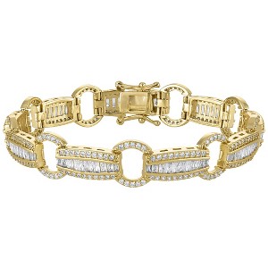 Ivy Sharpe 14K Gold Over Brass Cubic Zirconia Statement Bracelet - 1 of 2