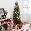 Tangkula Full Artificial Christmas Tree Pre-lit Christmas Tree w/Warm White & Multi-color LED Lights Foldable Metal Stand - 3 of 4
