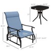 Dsvimoy Patio Accent Table Set 3 Piece Outdoor Gliders with Steel Frame for Patio, Blue, 38.25"*30.5"*25.75" - 3 of 4